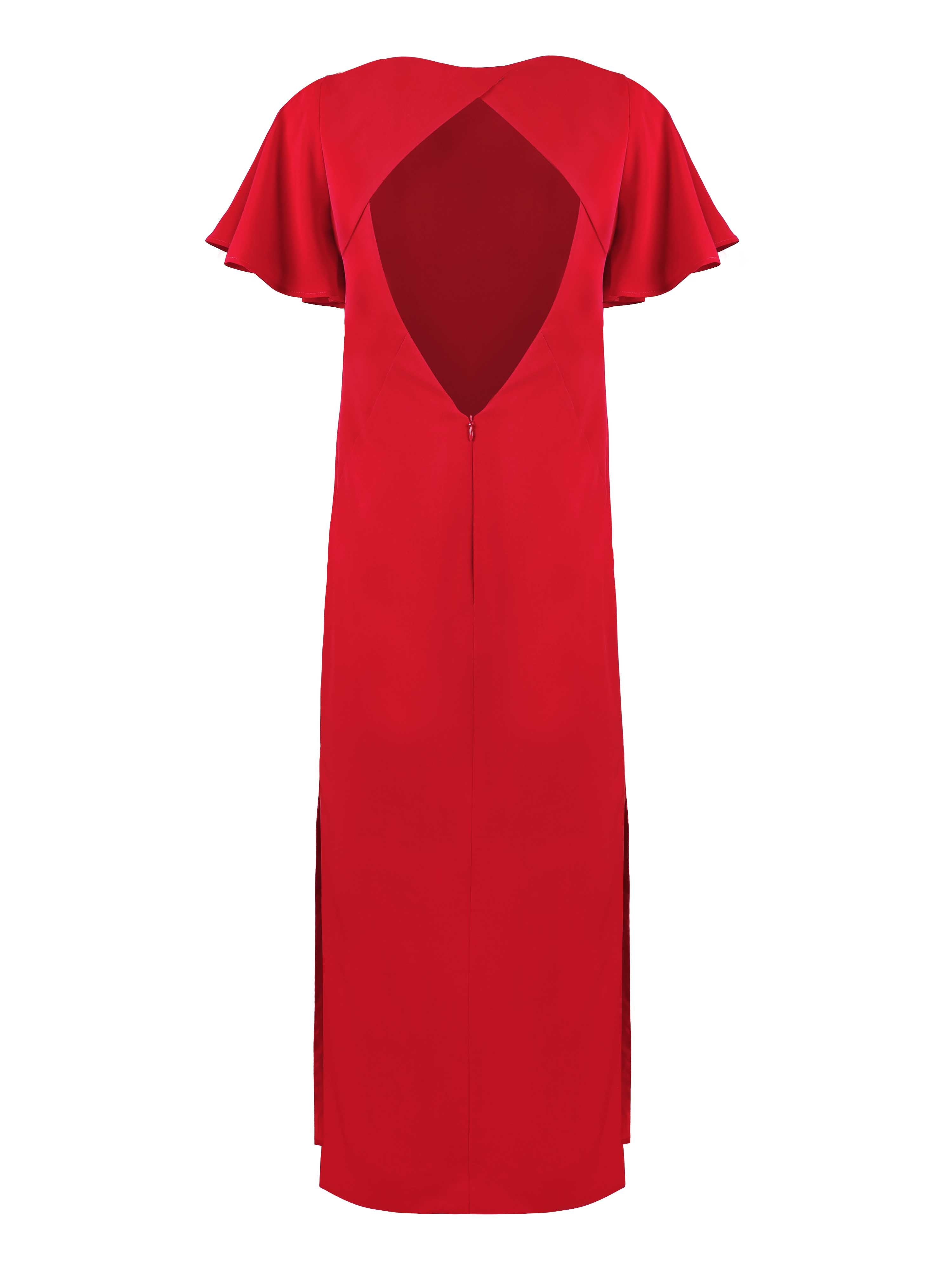 open back sculpting jersey dress alaa Alaia Red Jersey Sculpting Corset Maxi Dress S Alaia